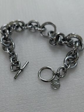 Michael Kors Silver Toggle Charm Chain Bracelet